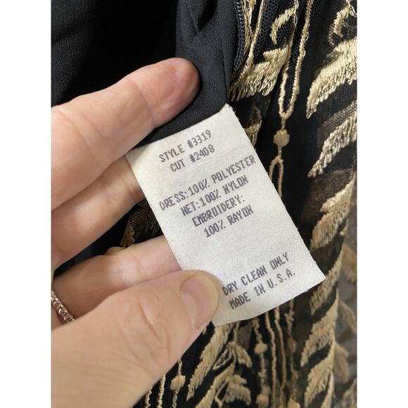Cachet by Bari Protas Vintage Dress Women's Size 6 Embroidery Asymmetrical Sheer - Picture 11 of 11